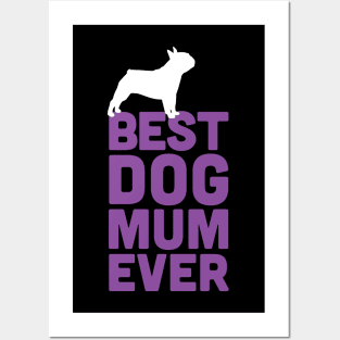 Best French Bulldog Mum Ever - Purple Dog Lover Gift Posters and Art